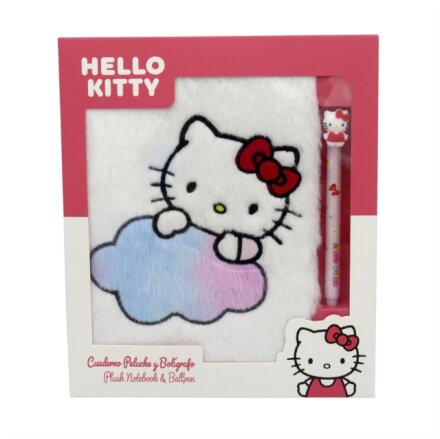 SANRIO HELLO KITTY PLUSH NOTEBOOK & BALL PEN SET