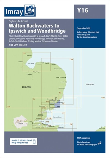 Imray Chart Y16 : Walton Backwaters to Ipswich and Woodbridge : Y16