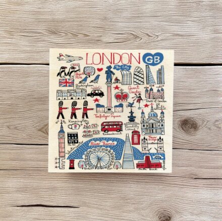 Julia Gash Wooden Coaster - London