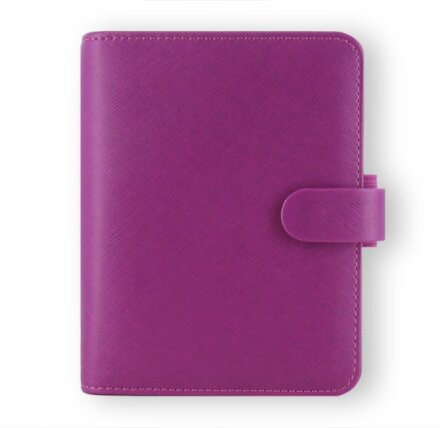 Pocket Saffiano Raspberry Organiser