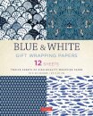 Blue & White Gift Wrapping Papers - 12 Sheets