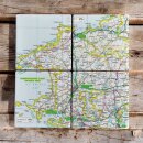 OS Map Ceramic Four Coaster Set - Pembrokeshire Coast National Park