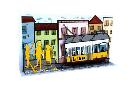 Postal Pop-up  Lisboa - Eléctrico 28