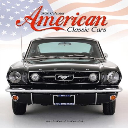 American Classic Cars Calendar 2026  Square Car Wall Calendar - 16 Month
