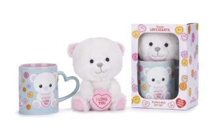 Love Hearts I Love You Bear Mug And Plush Set