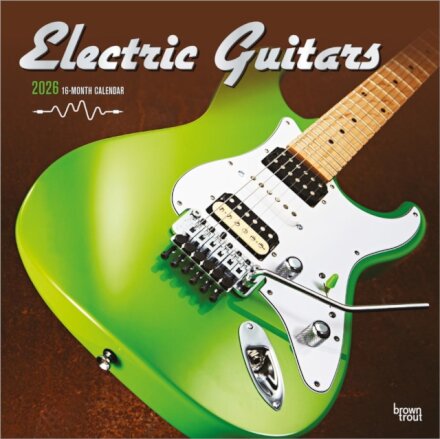Electric Guitars 2026 Square Flap Foil Calendar
