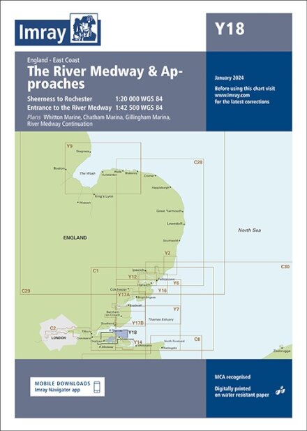 Imray Chart Y18 : The River Medway and Approaches : 18