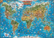 World children's map wall map laminated