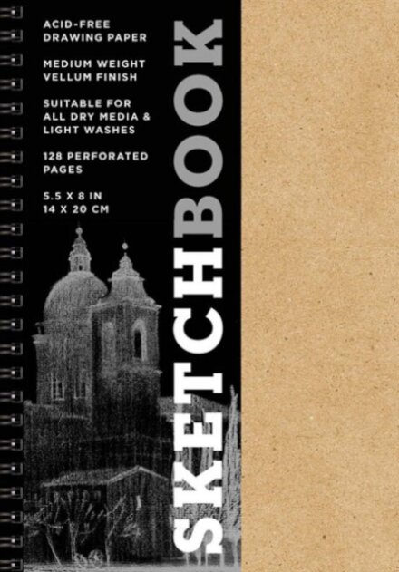 Sketchbook 5.5 x 8" Kraft Spiral Hardcover Mixed Media Sketchbook for Drawing