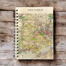 OS Map Wooden Lined Notebook - New Forest National Park