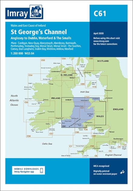 Imray Chart C61 : St Georges Channel - Anglesey to Dublin, Waterford and the Smalls : C61