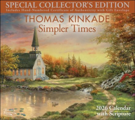 Thomas Kinkade Collector's Scripture Edition 2026 Deluxe Wall Calendar + Print