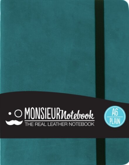 Monsieur Notebook - Real Leather A6 Turquoise Plain