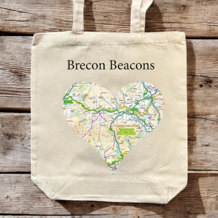 OS Map Premium Canvas Tote Bag - Brecon Beacons National Park