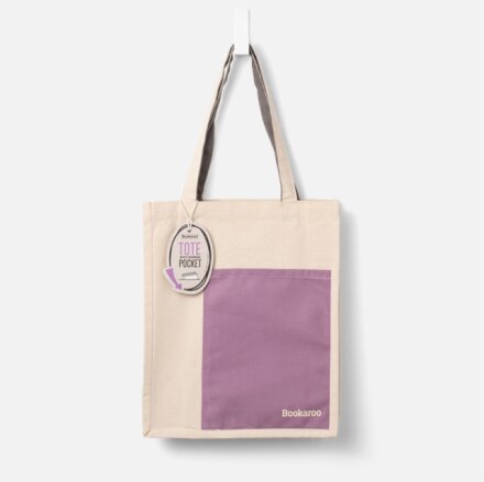 Bookaroo Tote Bag - Aubergine & Cream