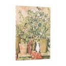 2026 Cezanne's Terracotta Pots and Flowers Mini 12-month Verso Hardcover Flexi Dayplanner 2026 (Elastic Band Closure)