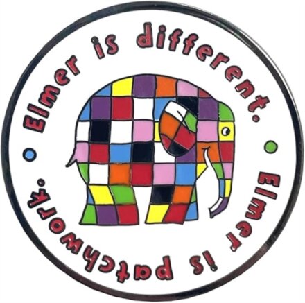 Elmer is Patchwork Pin Badge