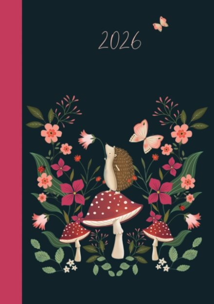 Hedgehog and Toadstools A6 Diary  2026