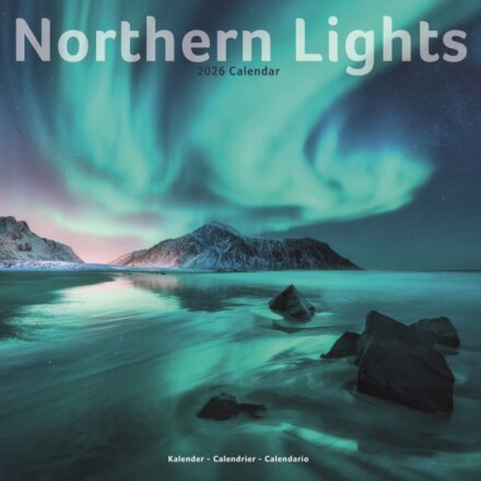 Northern Lights Calendar 2026  Square Travel Wall Calendar - 16 Month