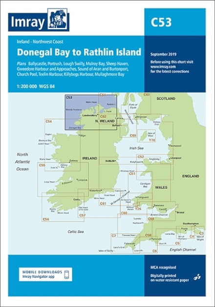Imray Chart C53 : Donegal Bay to Rathlin Island : 53