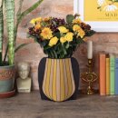 Cardboard Vase Sleeve - Yellow Stripy