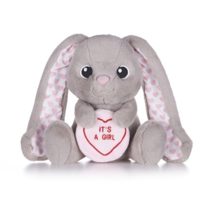 Love Hearts 7" Baby Girl Bunny Plush Gift