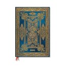 Blue Luxe (Luxe Design) Grande 12-month Vertical Hardback Dayplanner 2025 (Elastic Band Closure)