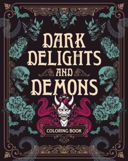 Dark Delights and Demons Coloring Book