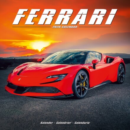 Ferrari Calendar 2026  Square Car Wall Calendar - 16 Month