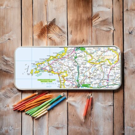 OS Map Metal Pencil Tin - Pembrokeshire Coast National Park