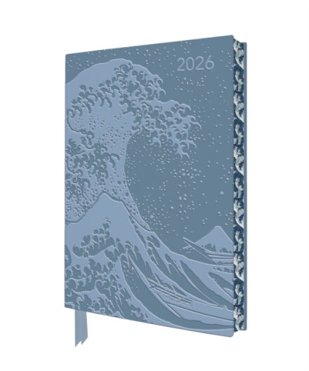 Katsushika Hokusai: The Great Wave 2026 Artisan Art Vegan Leather Diary Planner - Page to View with Notes