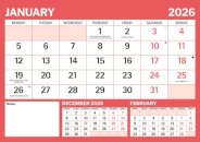 Red Black Large Boldtype Landscape A4 Ca