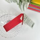 Recycled Leather Bookmark - Red