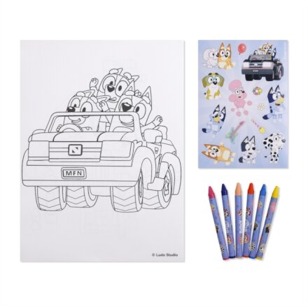 COLOURING SET WITH NOTEBOOK BLUEY