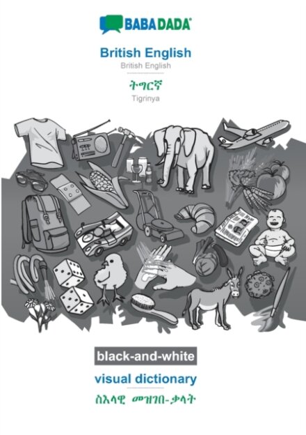 British English - Tigrinya (in ge'ez script), visual dictionary, BW